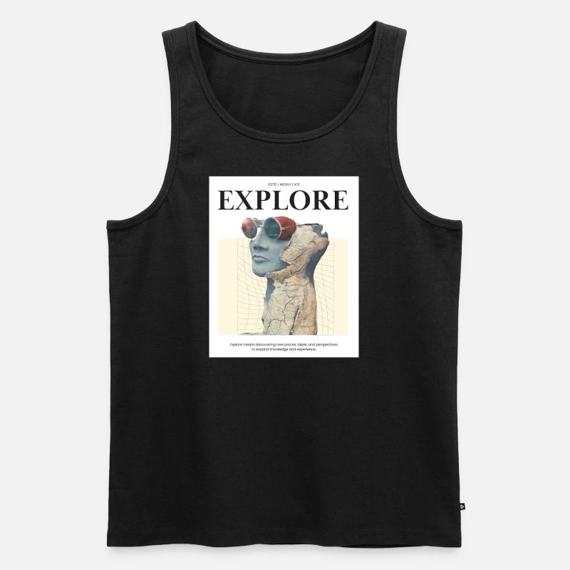 Explore - Männer Premium Bio Tank Top - Schwarz