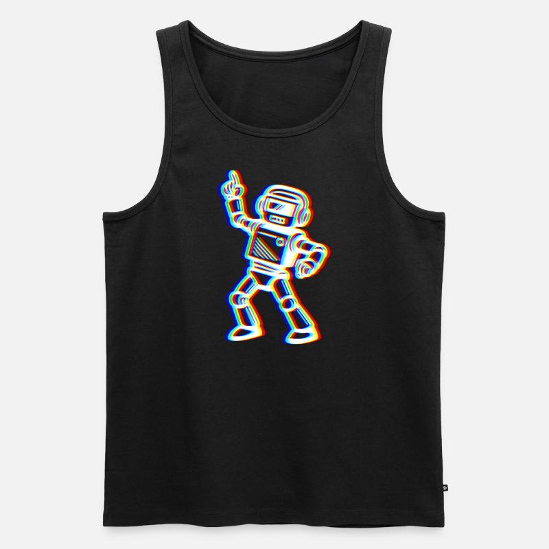 Glitch Bot – Dein Beat! - Männer Premium Bio Tank Top - Schwarz