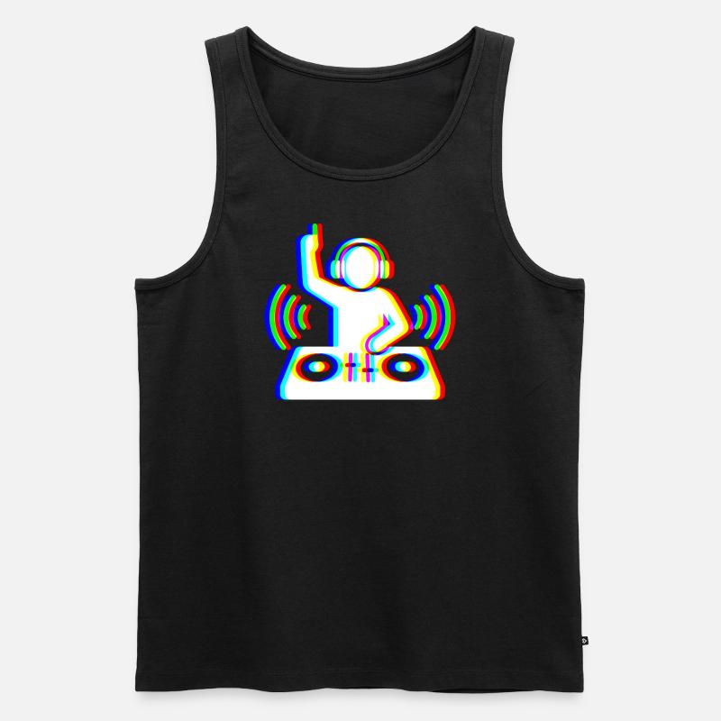 Glitch DJ – Beat Creator - Männer Premium Bio Tank Top - Schwarz