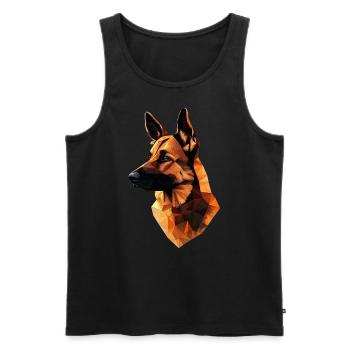 Berger Allemand Low Poly Design - Débardeur bio Premium Homme - noir - Devant - Michal (187cm)