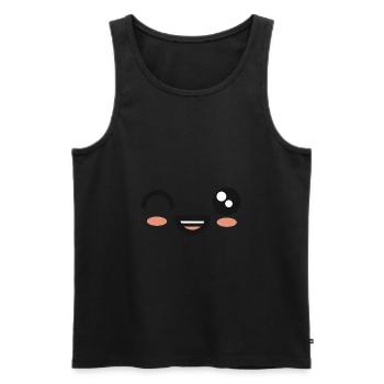 Visage kawaii clignotant - Débardeur bio Premium Homme - noir - Devant - Michal (187cm)