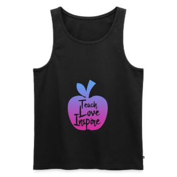 teacher teach love inspire - Männer Premium Bio Tank Top - Schwarz - Vorne - AI Model Male 178 light (178cm)
