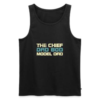 The Chief Dad Bod Model Dad - Männer Premium Bio Tank Top - Schwarz - Vorne - AI Model Male 178 light (178cm)