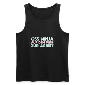CSS Ninja Auf Dem Weg Zur Arbeit - Männer Premium Bio Tank Top - Schwarz - Vorne - AI Model Male 178 light (178cm)