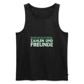 Buchhaltung: Zahlen Sind Freunde - Männer Premium Bio Tank Top - Schwarz - Vorne - Michal (187cm)