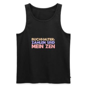 Buchhalter: Zahlen Sind Mein Zen - Männer Premium Bio Tank Top - Schwarz - Vorne - Michal (187cm)