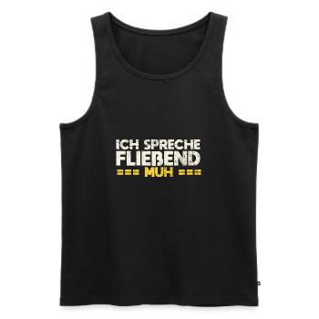Ich Spreche Fließend Muh - Männer Premium Bio Tank Top - Schwarz - Vorne - AI Model Male 178 light (178cm)