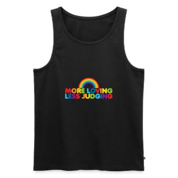 Womens Pride More Loving Less Judging - Männer Premium Bio Tank Top - Schwarz - Vorne - AI Model Male 178 light (178cm)