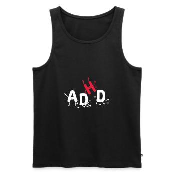 ADHD T-Shirts - Männer Premium Bio Tank Top - Schwarz - Vorne - AI Model Male 178 light (178cm)