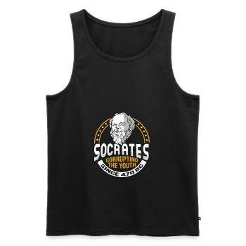 Socrates Meme for a Philosopher - Men's Premium Organic Tank Top - black - Front - AI Model Male 178 light (178cm)