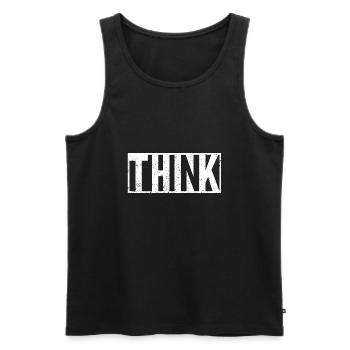 Denke Slogan Statement - Männer Premium Bio Tank Top - Schwarz - Vorne - AI Model Male 178 light (178cm)