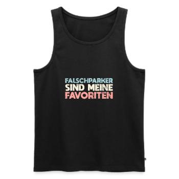 Falschparker Sind Meine Favoriten - Männer Premium Bio Tank Top - Schwarz - Vorne - AI Model Male 178 light (178cm)