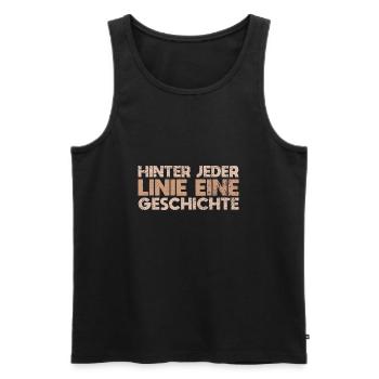 Hinter Jeder Linie, Eine Geschichte - Männer Premium Bio Tank Top - Schwarz - Vorne - AI Model Male 178 light (178cm)