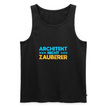 Architekt, Nicht Zauberer - Männer Premium Bio Tank Top - Schwarz - Vorne - AI Model Male 178 light (178cm)