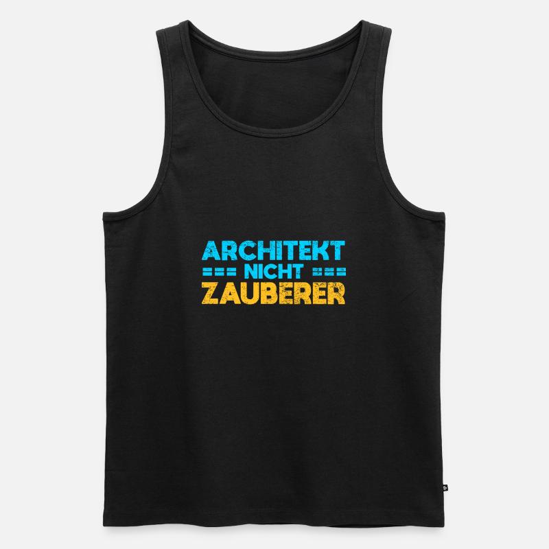 Architekt, Nicht Zauberer - Männer Premium Bio Tank Top - Schwarz
