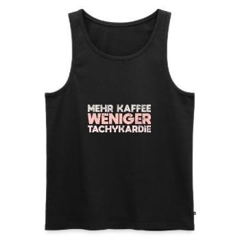 Mehr Kaffee, Weniger Tachykardie - Männer Premium Bio Tank Top - Schwarz - Vorne - AI Model Male 178 light (178cm)