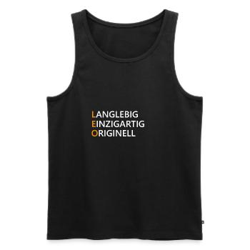 Leo Name Geschenk - Männer Premium Bio Tank Top - Schwarz - Vorne - Michal (187cm)