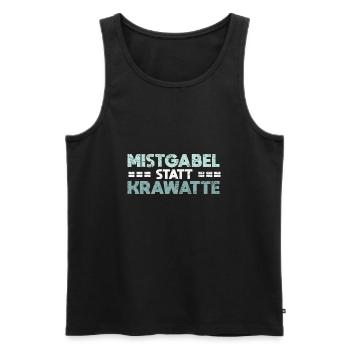 Mistgabel Statt Krawatte - Männer Premium Bio Tank Top - Schwarz - Vorne - Michal (187cm)
