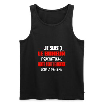 Je suis le boxeur psychotique t-shirt boxe homme - Débardeur bio Premium Homme - noir - Devant - Michal (187cm)