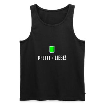 Pfefferminz Likör Pfeffi Vatertag Sauf - Männer Premium Bio Tank Top - Schwarz - Vorne - AI Model Male 178 light (178cm)