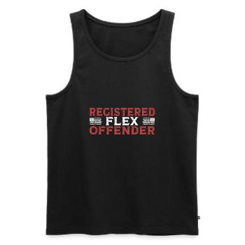 Funny Registered Flex Offender Bodybuilding - Männer Premium Bio Tank Top - Schwarz - Vorne - AI Model Male 178 light (178cm)