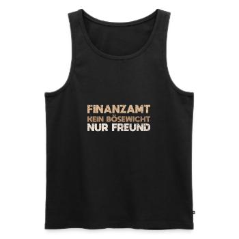 Finanzamt, Kein Bösewicht, Nur Freund - Männer Premium Bio Tank Top - Schwarz - Vorne - Michal (187cm)