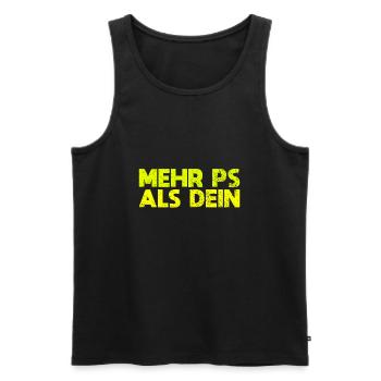 Traktor Mehr PS Als Dein Sportwagen - Männer Premium Bio Tank Top - Schwarz - Vorne - AI Model Male 178 light (178cm)