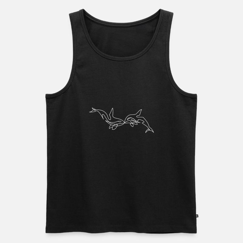 Küssende Delfine - Männer Premium Bio Tank Top - Schwarz