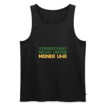 Verbrechen? Nicht Unter Meiner Uhr - Männer Premium Bio Tank Top - Schwarz - Vorne - AI Model Male 178 light (178cm)