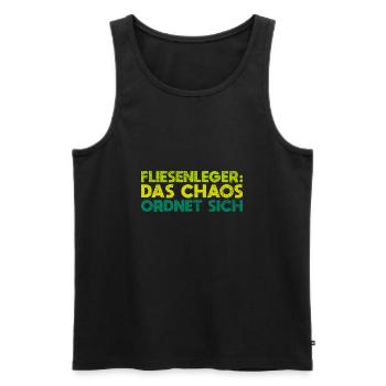 Fliesenleger: Das Chaos Ordnet Sich - Männer Premium Bio Tank Top - Schwarz - Vorne - Michal (187cm)