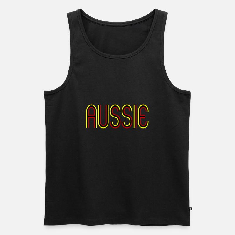 Aussie Aborigine Flag - Männer Premium Bio Tank Top - Schwarz