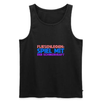 Fliesenlegen: Spiel Mit Der Schwerkraft - Männer Premium Bio Tank Top - Schwarz - Vorne - Michal (187cm)