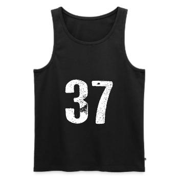 37 Nombre Vintage - Débardeur bio Premium Homme - noir - Devant - Michal (187cm)