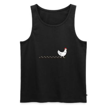 Chicken Rooster Farm Animal Waddling Chicken - Men's Premium Organic Tank Top - black - Front - AI Model Male 178 light (178cm)