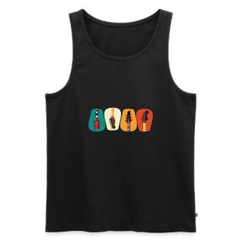 Retro Vintage Guitar Pick For Guitarist - Men's Premium Organic Tank Top - black - Front - AI Model Male 178 light (178cm)