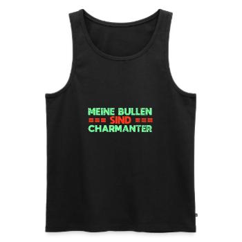 Meine Bullen Sind Charmanter - Männer Premium Bio Tank Top - Schwarz - Vorne - AI Model Male 178 light (178cm)