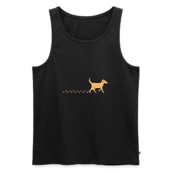 Lustiger Fußabdruck, niedlich, watschelnder Hund - Männer Premium Bio Tank Top - Schwarz - Vorne - AI Model Male 178 light (178cm)
