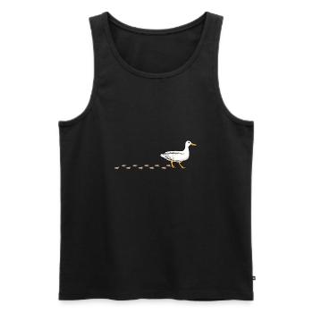 Joli canard dandiné, empreinte de patte, nature - Débardeur bio Premium Homme - noir - Devant - Michal (187cm)