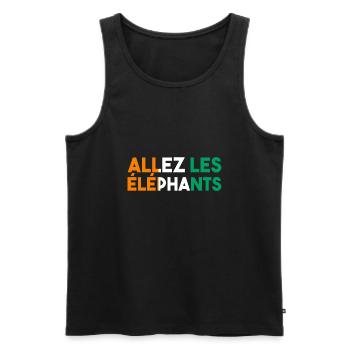 Maillot Foot Côte D'ivoire 2024 Supporter Football - Débardeur bio Premium Homme - noir - Devant - Michal (187cm)