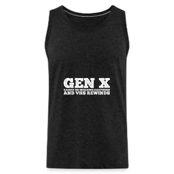 Gen X FAFO Generation X - Men's Premium Organic Tank Top - charcoal grey - Front - Alexander (188cm)