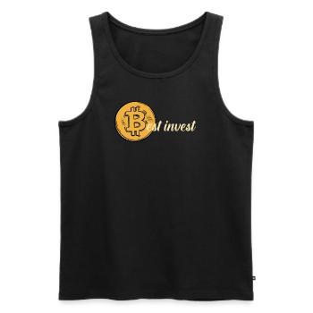 Bitcoin best invest - Men's Premium Organic Tank Top - black - Front - Michal (187cm)