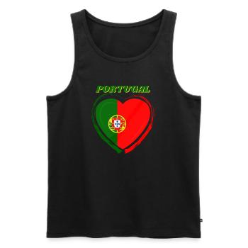Portugal Flagge - Männer Premium Bio Tank Top - Schwarz - Vorne - Michal (187cm)