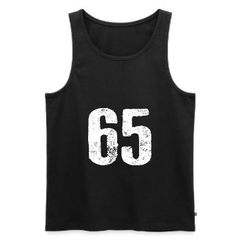 65 ZahlVintage - Men's Premium Organic Tank Top - black - Front - AI Model Male 178 light (178cm)