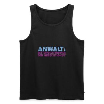 Anwalt: Rettungsschwimmer Der Gerechtigkeit - Männer Premium Bio Tank Top - Schwarz - Vorne - Michal (187cm)