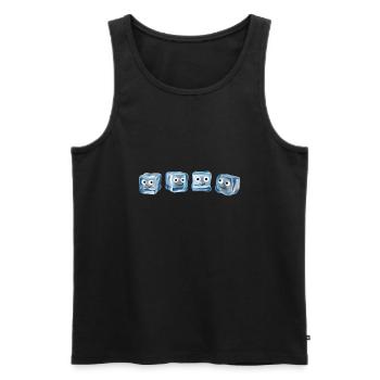 Glace,Glaçon,dés,Famille,Bande dessinée - Débardeur bio Premium Homme - noir - Devant - Michal (187cm)