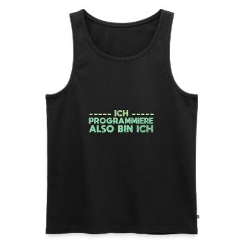 Ich Programmiere, Also Bin Ich - Männer Premium Bio Tank Top - Schwarz - Vorne - AI Model Male 178 light (178cm)