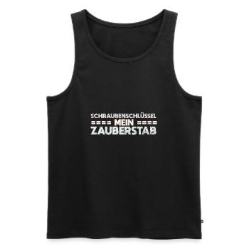 Schraubenschlüssel: Mein Zauberstab - Männer Premium Bio Tank Top - Schwarz - Vorne - Michal (187cm)