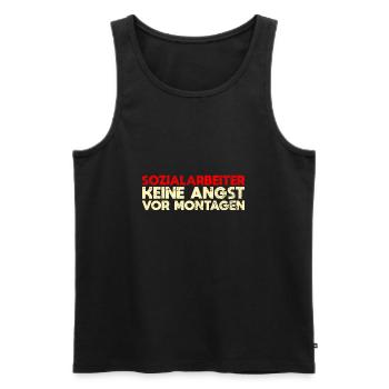 Sozialarbeiter - Keine Angst Vor Montagen - Männer Premium Bio Tank Top - Schwarz - Vorne - Michal (187cm)