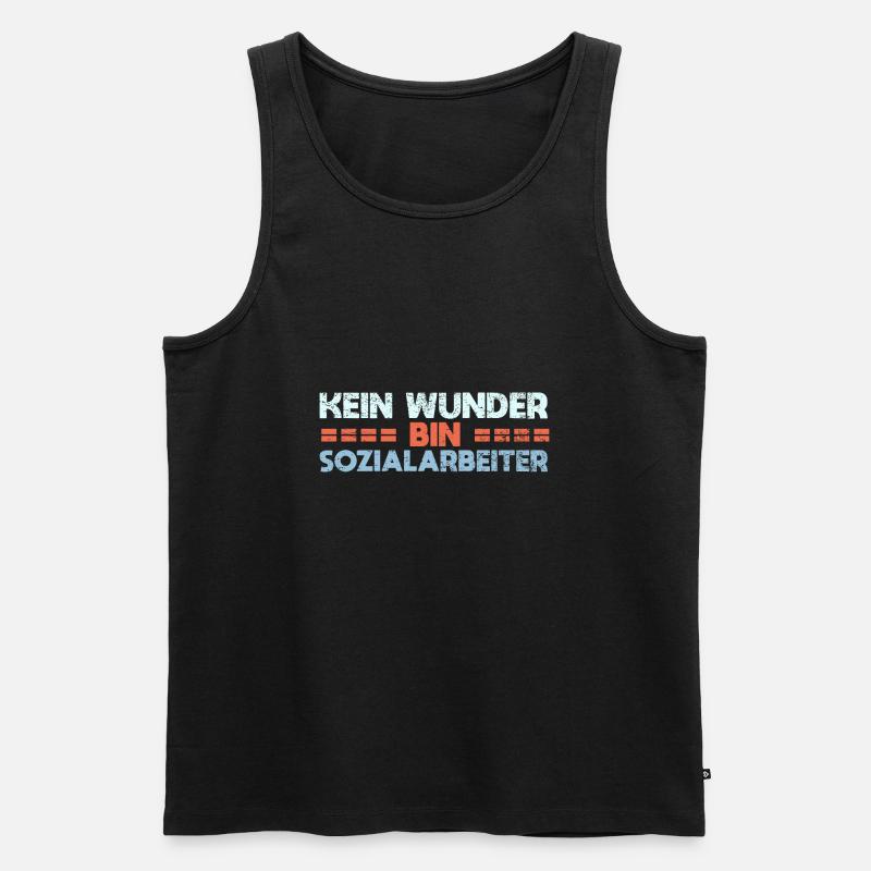 Kein Wunder, Bin Sozialarbeiter - Männer Premium Bio Tank Top - Schwarz