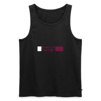 Boycott Qatar,Qatar,Flag, World Cup,Writing - Men's Premium Organic Tank Top - black - Front - Michal (187cm)
